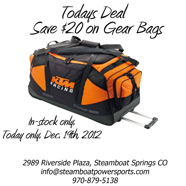Save $20 on Gear Bags at Steamboat Powersports